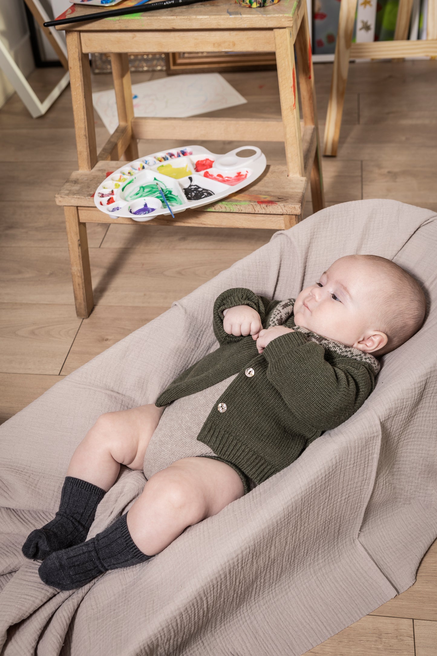 Cardigan Greca verde oliva