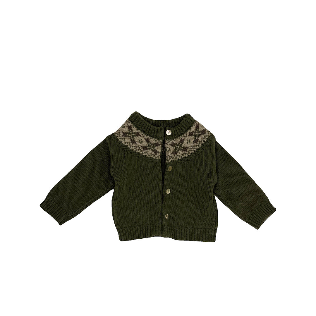 Cardigan Greca verde oliva