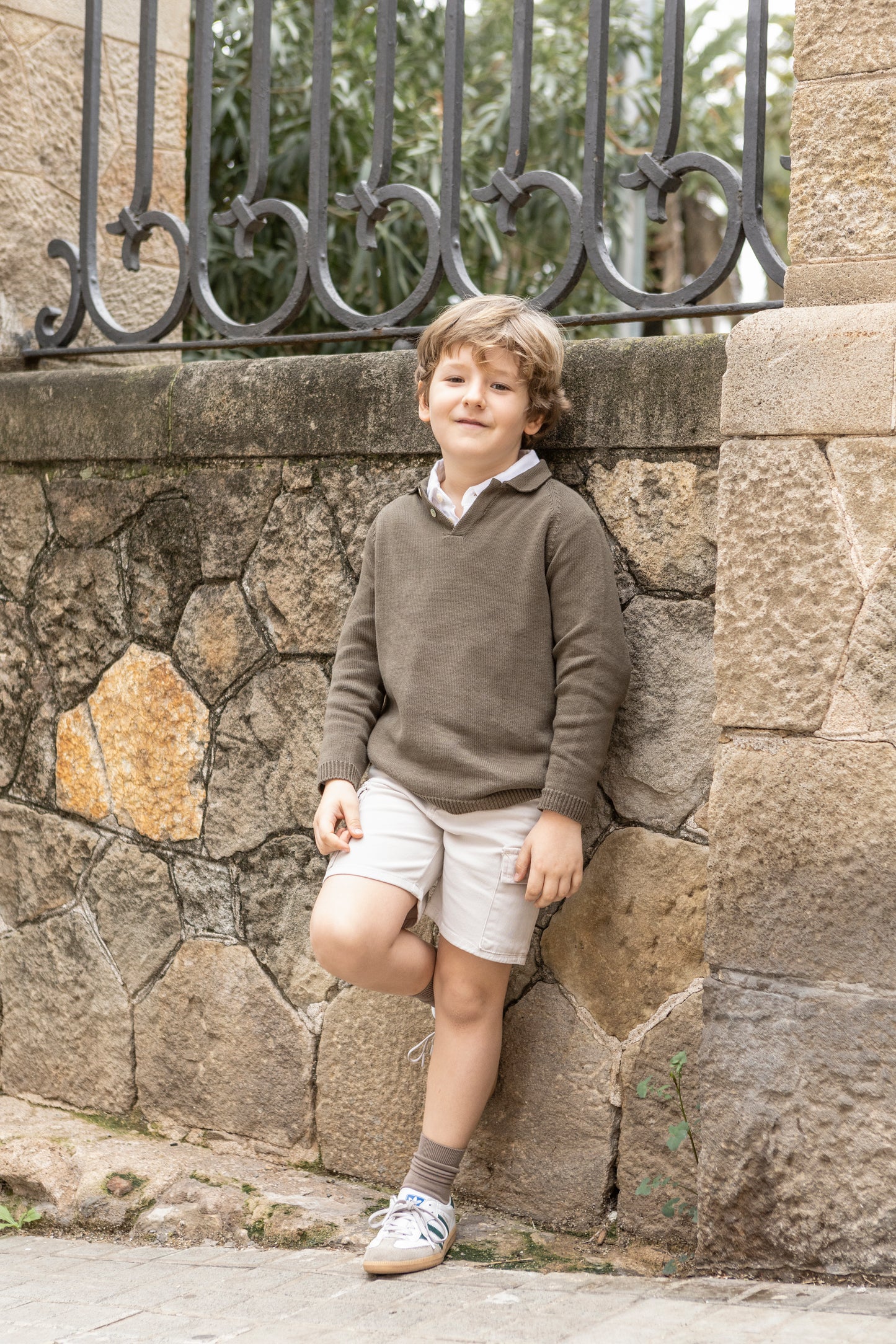 Jersey cuello polo kaki