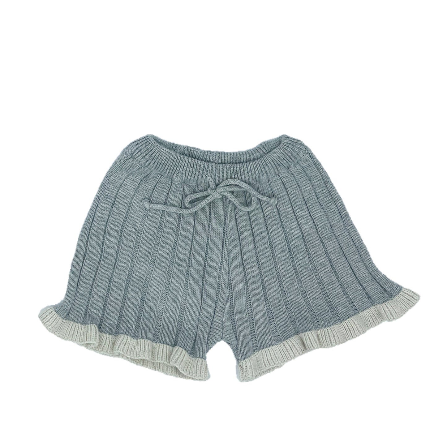 Short canalé bicolor gris