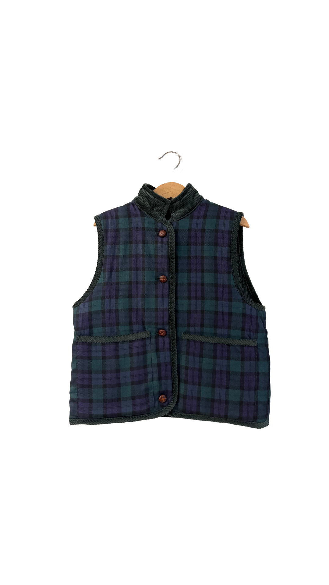 Chaleco reversible Tartán verde