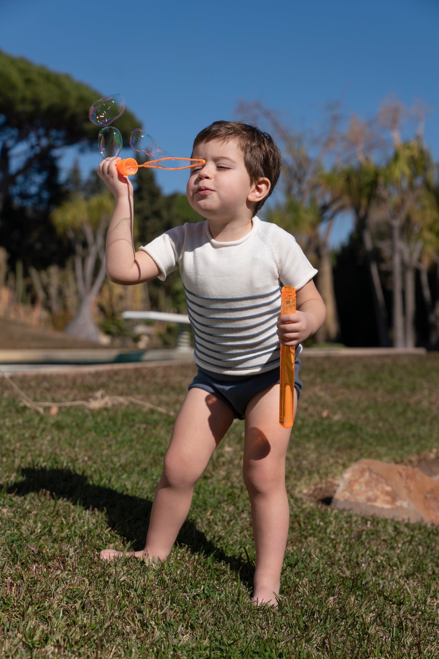 Manga corta azul petróleo