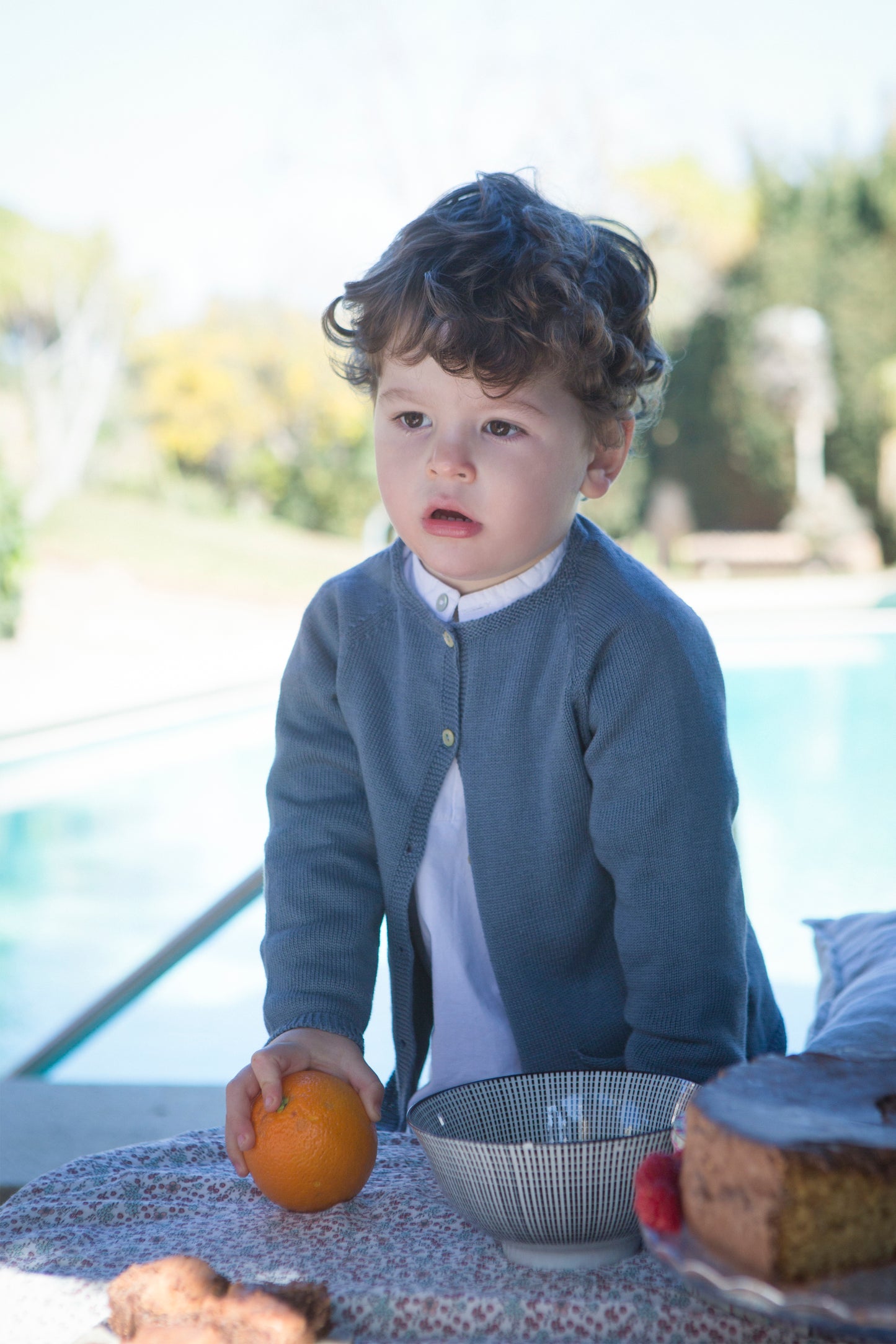 Cardigan Inés azul petróleo