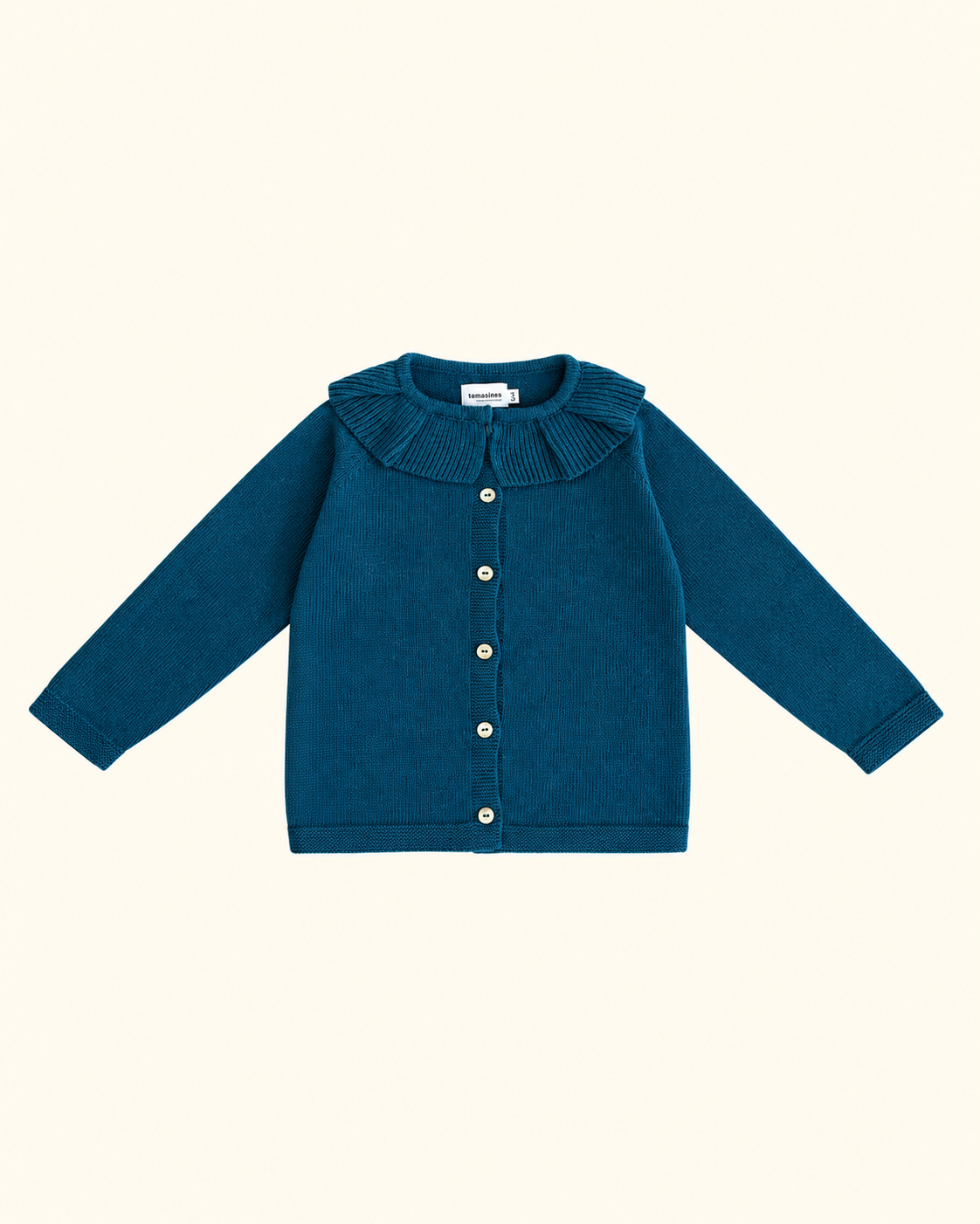 Cardigan cuello volante petróleo