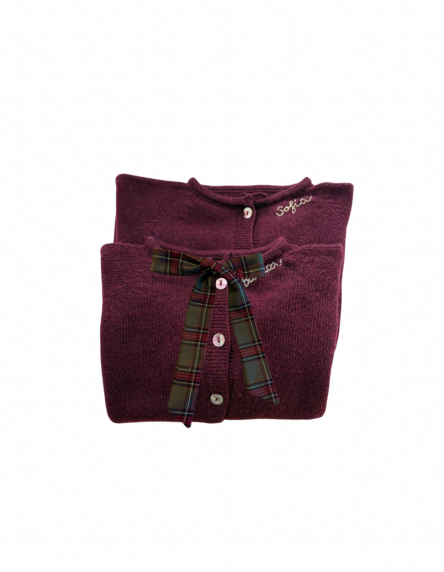 Lazada tartan verde y burdeos