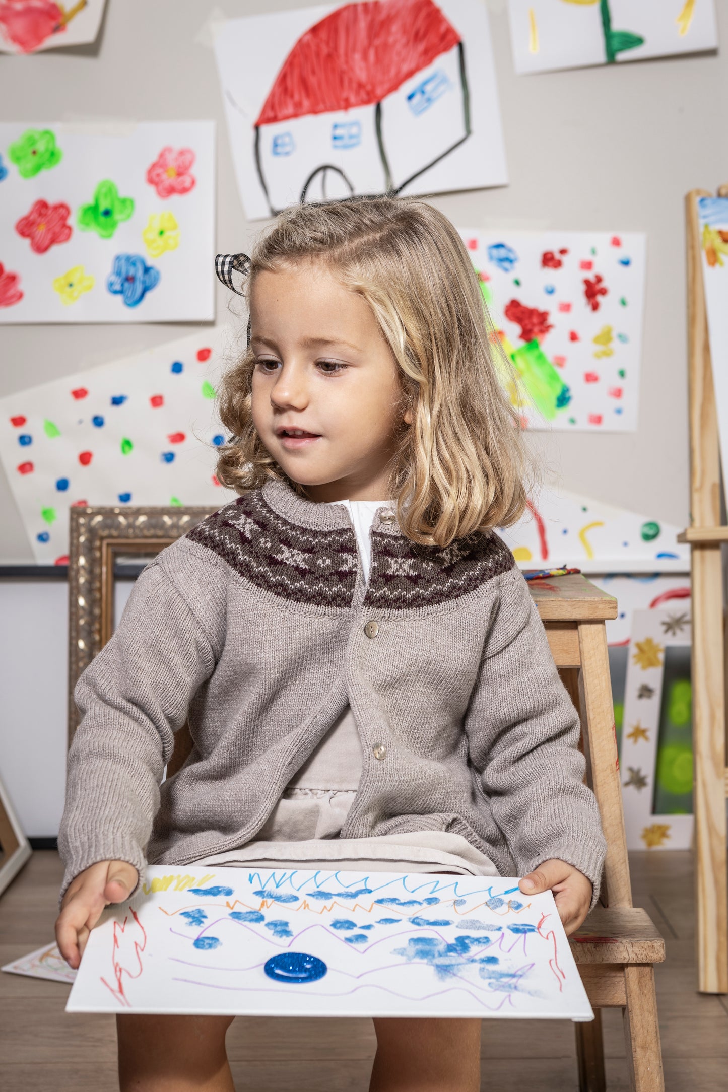 Cardigan Greca piedra