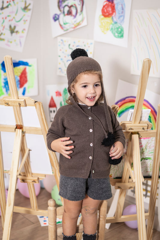 Cardigan sin lazada marrón