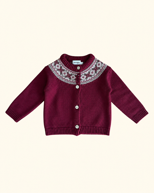 Cardigan Greca burdeos