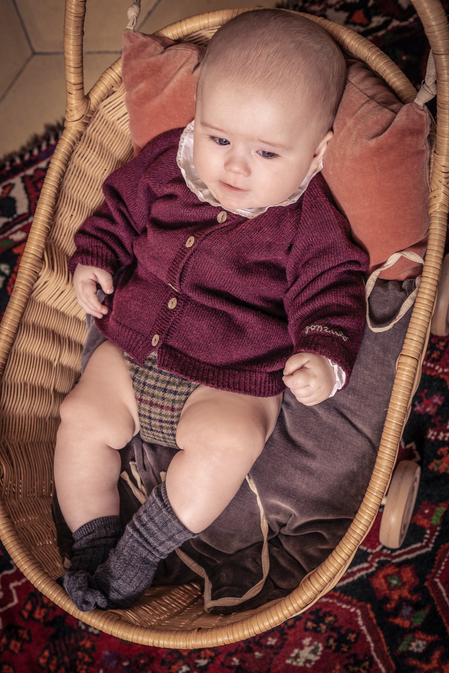 Cardigan sin lazada burdeos