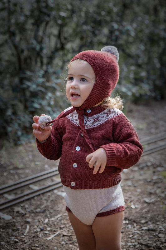 Cardigan Greca burgundy