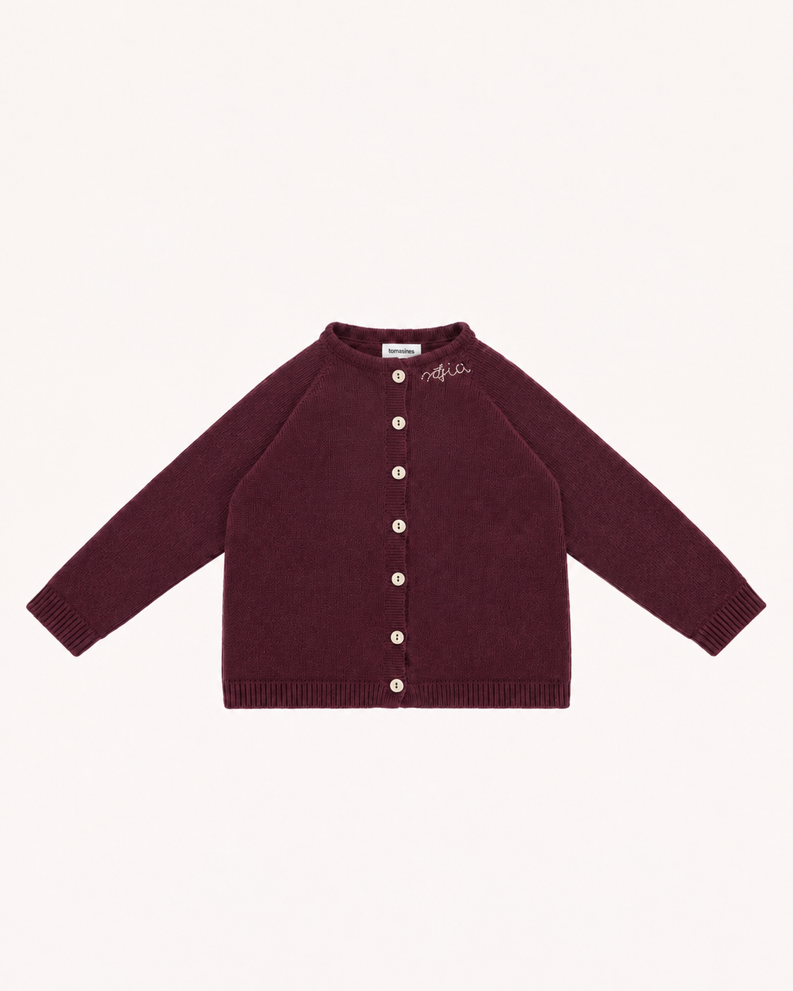 Cardigan sin lazada burdeos